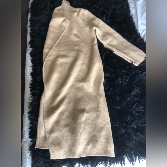 Light Tan Open Front Cardigan Coat - Picture 4 of 6